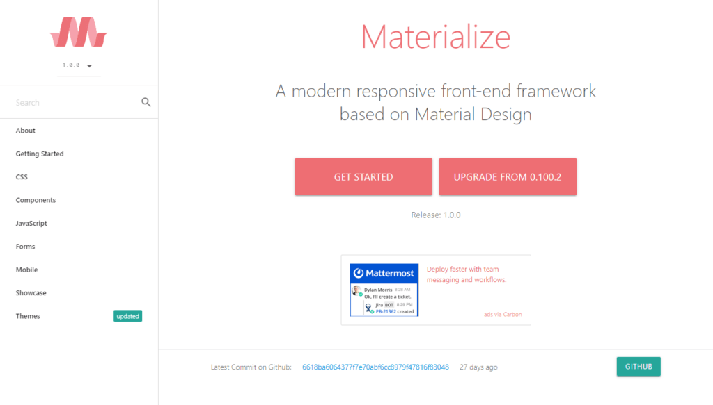 CSS Frameworks: Materialize